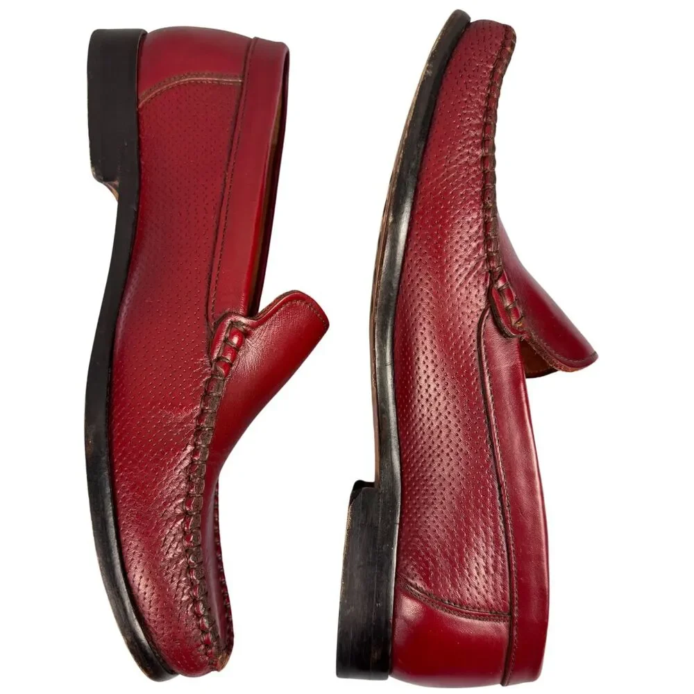 Vineyard Sandro Moscoloni Loafer Mens‎ Murray Red Leather Slip On Career Sz 8